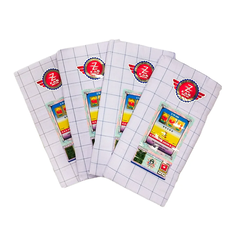 Men's Sarong White Check